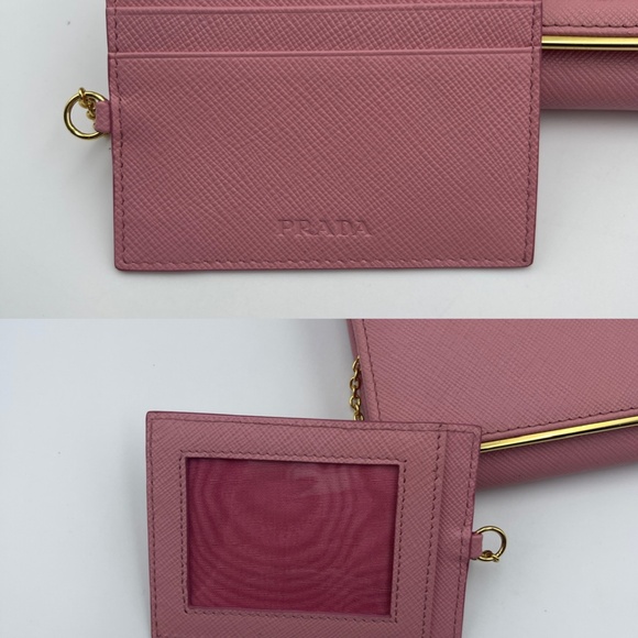 Prada Long leather Wallet in Peonia Saffiano Metal Pink Metallic w/ card holder - Picture 14 of 16